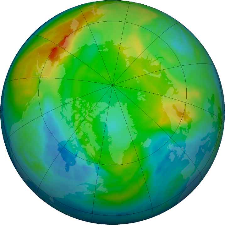 Arctic ozone map for 01 December 2015